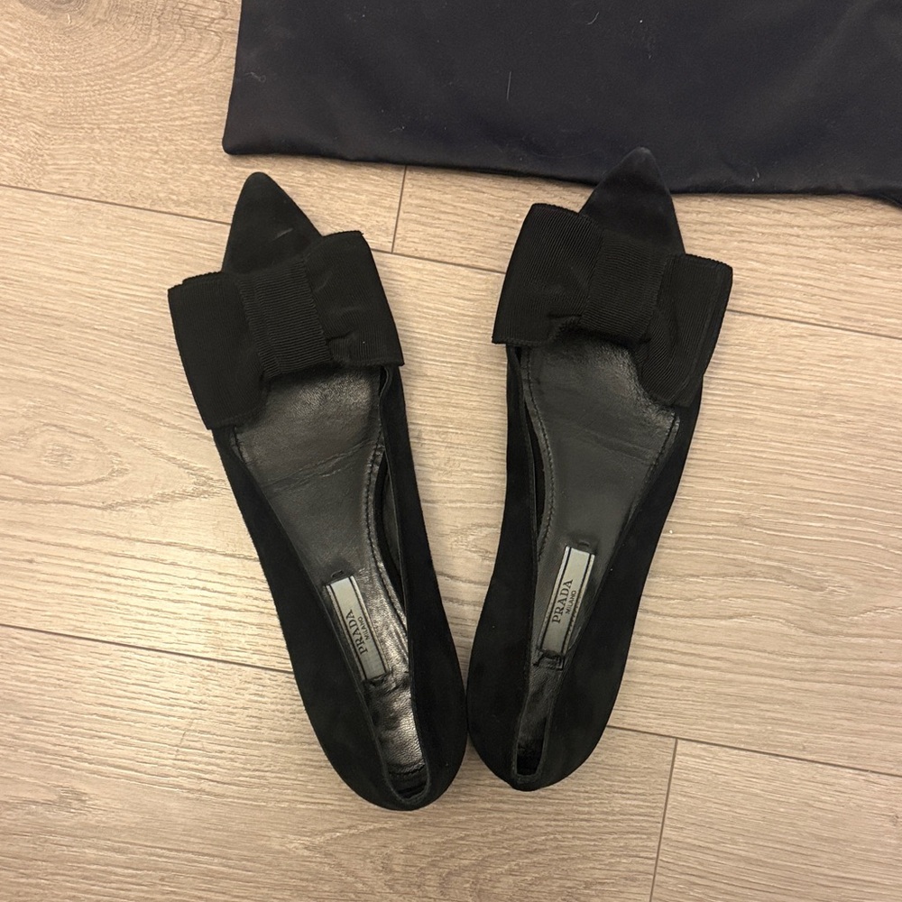 Prada Black Bow Flats